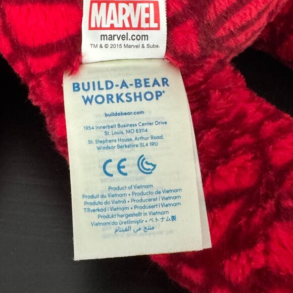 Build-A-Bear Marvel Spiderman Plush Teddy Bear Year 2015 1st Edition - Picture 12 of 16